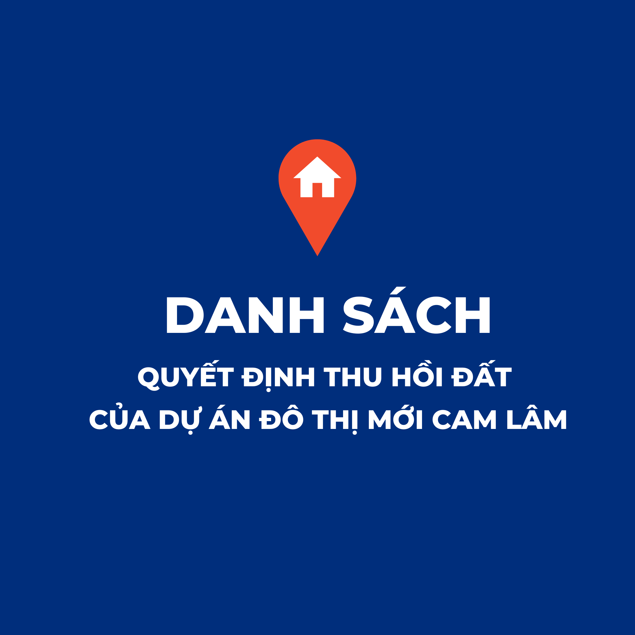danh sách quyết định thu hồi đất của đô thị mới Cam Lâm
